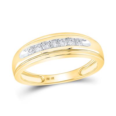 10kt Gold Mens Round Diamond Band 1/4 Cttw