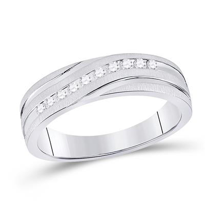 10kt Gold Mens Round Diamond Band 1/4 Cttw