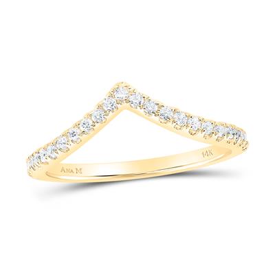 10kt Gold Womens Diamond Chevron Stackable Band 1/5 Cttw