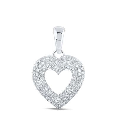 10kt Gold Diamond Heart Pendant 1/2 Cttw