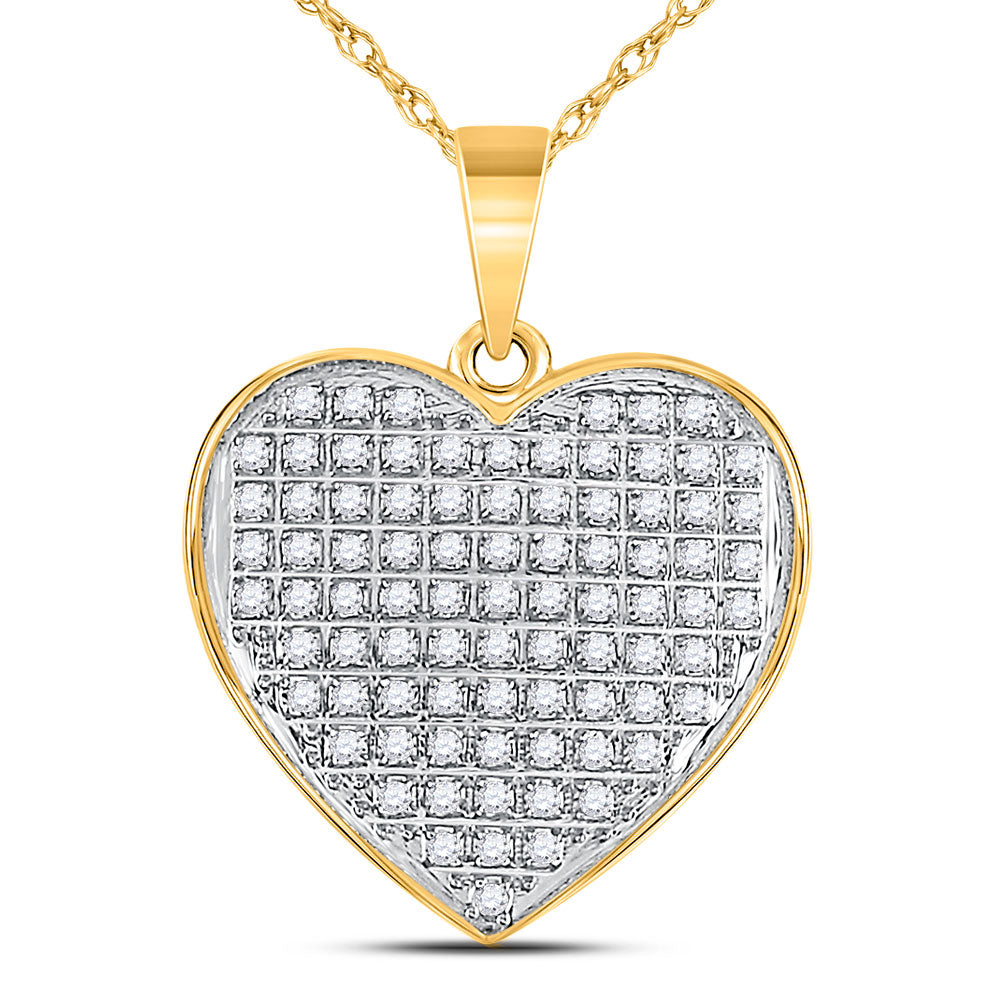 10kt yellow gold heart pendant with buy diamond