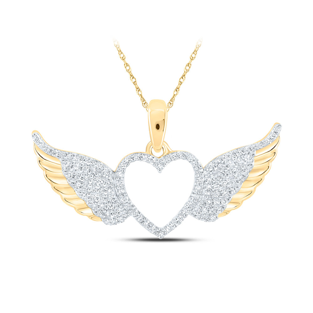 10kt yellow gold heart factory pendant with diamond