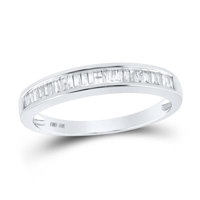 14kt White Gold Womens Baguette Band 1/4 Cttw