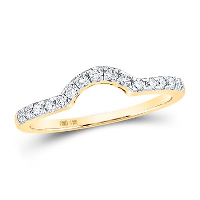 14kt Gold Womens Diamond Curved Band 1/4 Cttw
