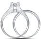 14kt White Gold Princess Diamond Bridal Wedding Ring Band Set 1 Cttw - Size 7