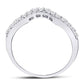 14kt White Gold Womens Round Diamond Curved Wedding Band Ring 1/4 Cttw
